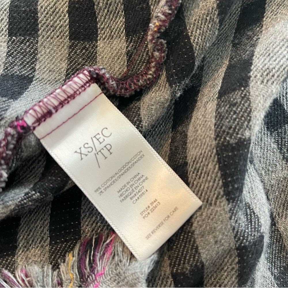 Cabi shacket Highland Flannel Shirt 2020 Fall 3946 jacket top Plaid Fringe XS - Picture 5 of 5